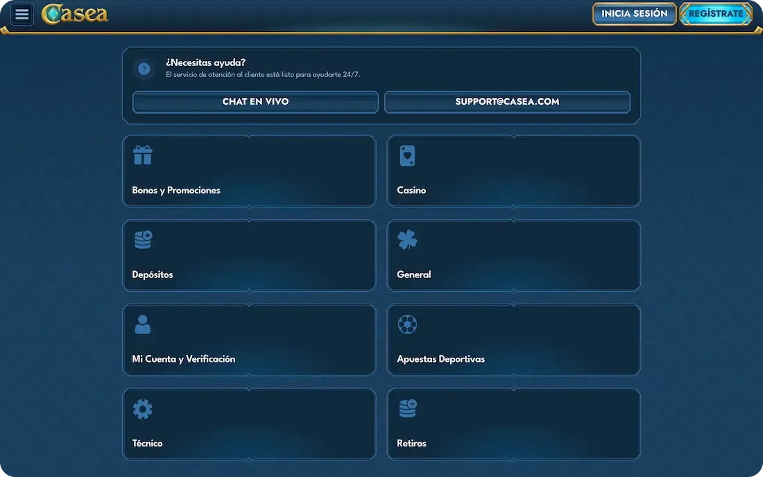 ayuda del casino casea