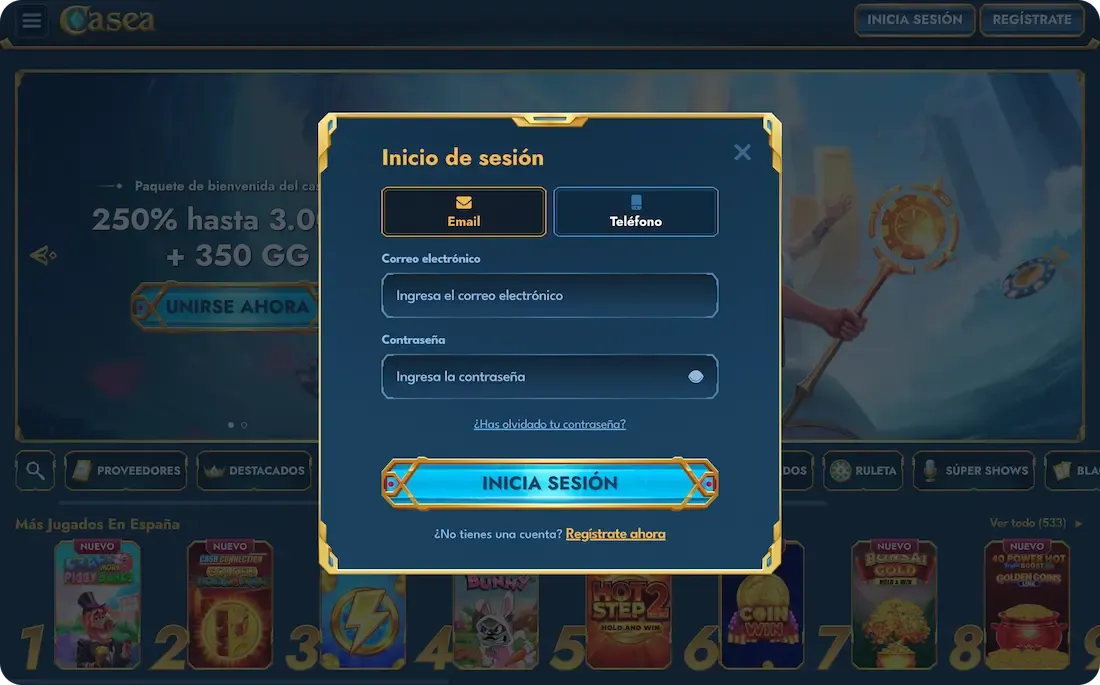 iniciar sesión en el casino casea